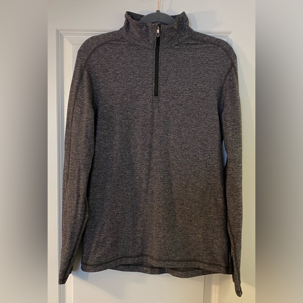 Lululemon Quarter / Half Zip Long sleeve Collar Pullover Dark Gray Sz M Like New